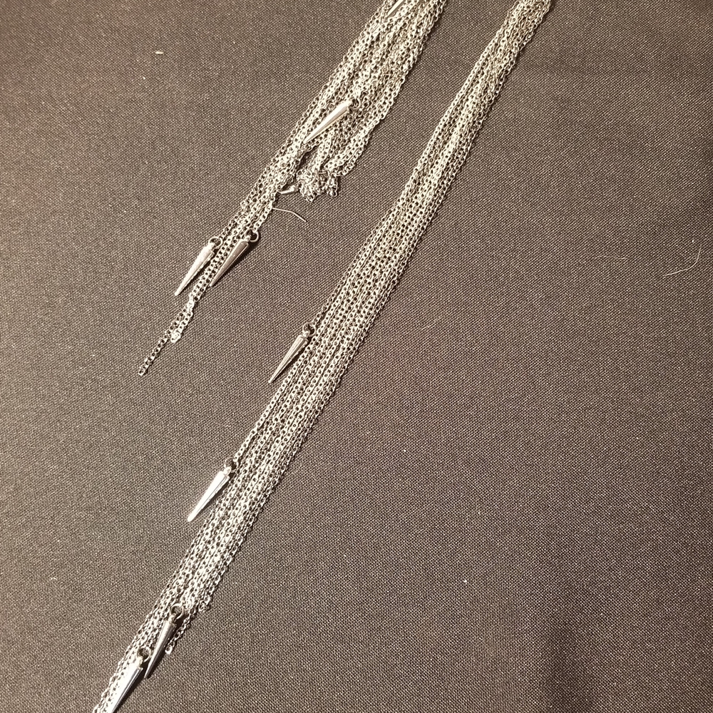 Chic Silver Chain Dangle Earrings - image 5